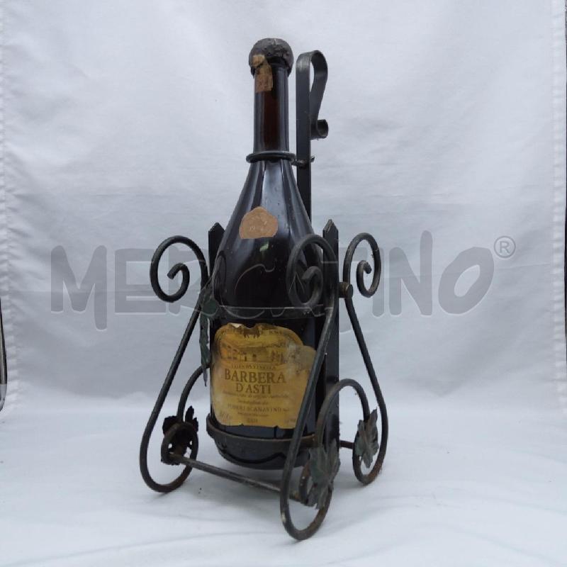 PORTA BOTTIGLIE FERRO BATTUTO + MAGNUM BARBERA ASTI 1984 | Mercatino dell'Usato San maurizio canavese 1