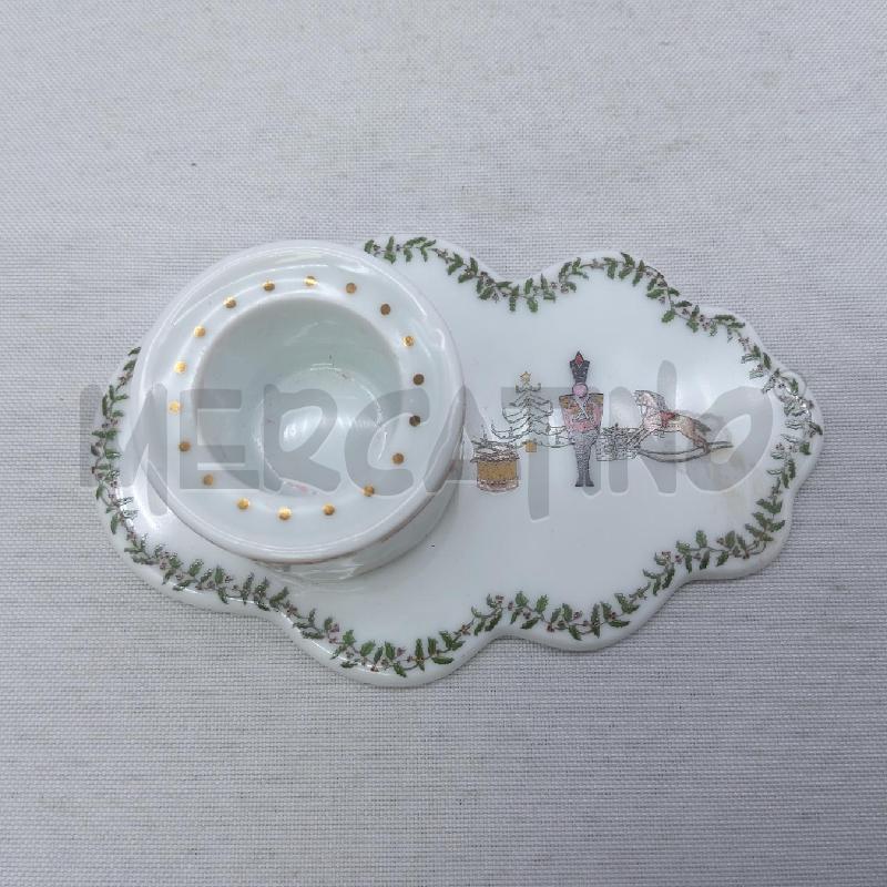 PORTA CANDELA CERAMICA LIMOGES DECORO NATALIZIO | Mercatino dell'Usato San maurizio canavese 2