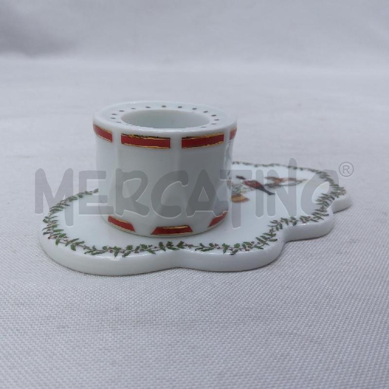 PORTA CANDELA CERAMICA LIMOGES DECORO NATALIZIO | Mercatino dell'Usato San maurizio canavese 4