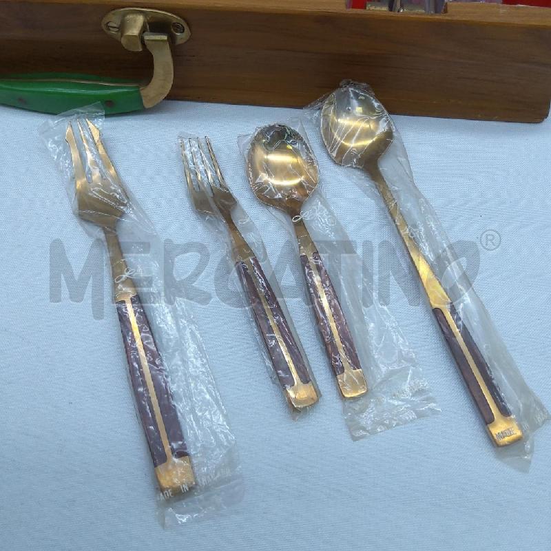 POSATE PZ. 144 LD ACCIAIO BRONZATO E LEGNO | Mercatino dell'Usato San maurizio canavese 3