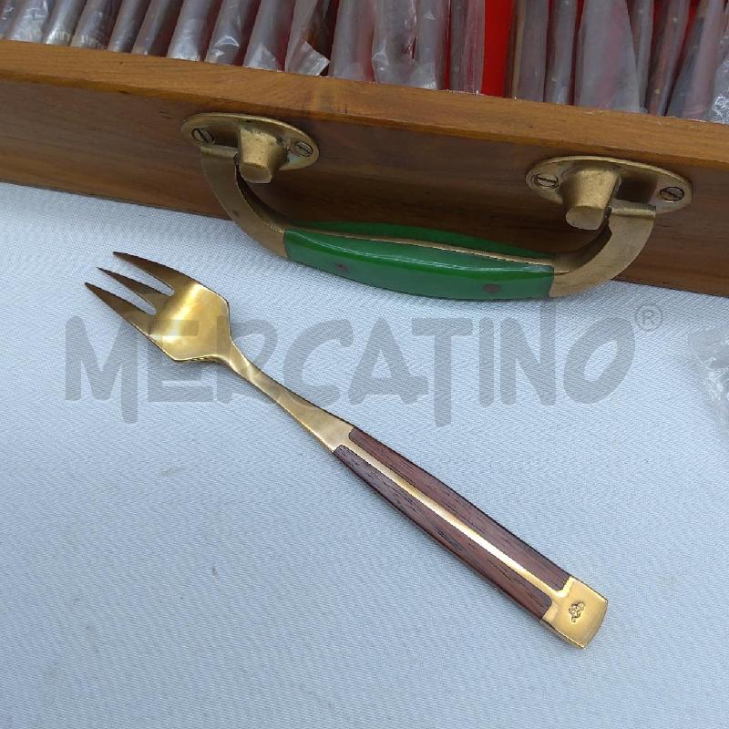 POSATE PZ. 144 LD ACCIAIO BRONZATO E LEGNO | Mercatino dell'Usato San maurizio canavese 4