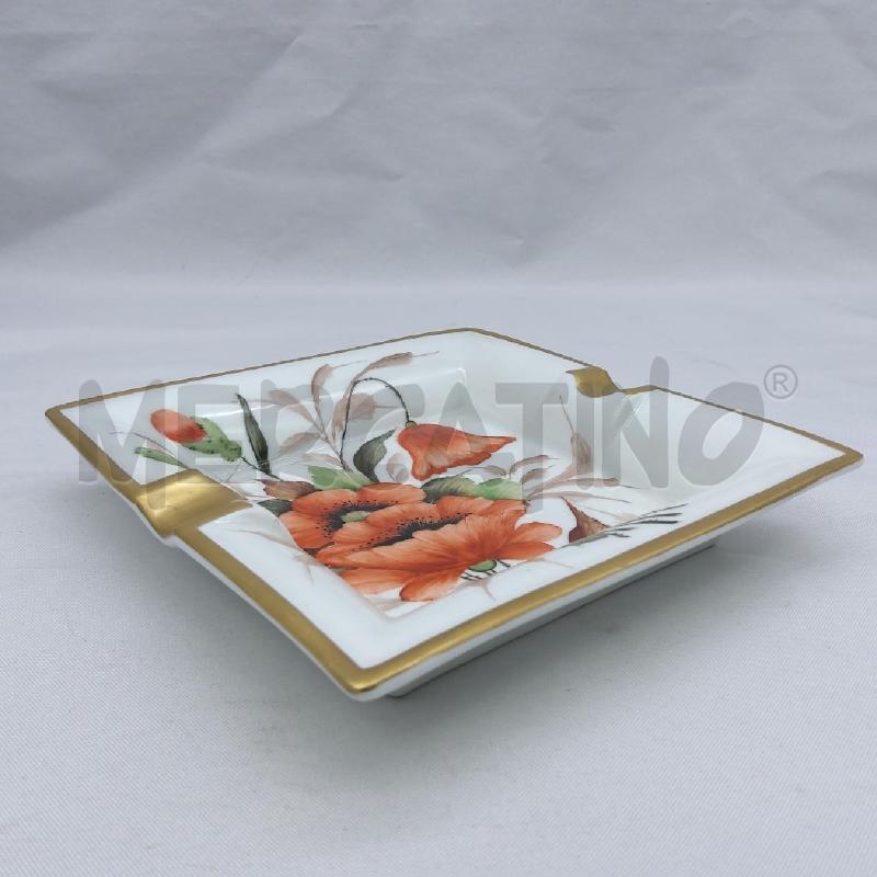 POSA CENERE QUADRATO LIMOGES DECORO PAPAVERI | Mercatino dell'Usato San maurizio canavese 2