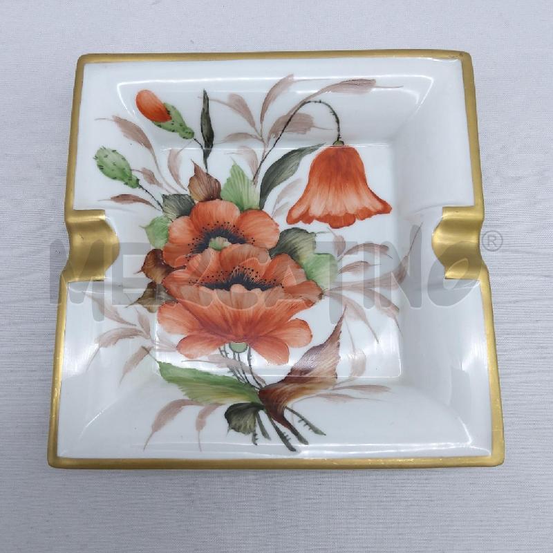 POSA CENERE QUADRATO LIMOGES DECORO PAPAVERI | Mercatino dell'Usato San maurizio canavese 3