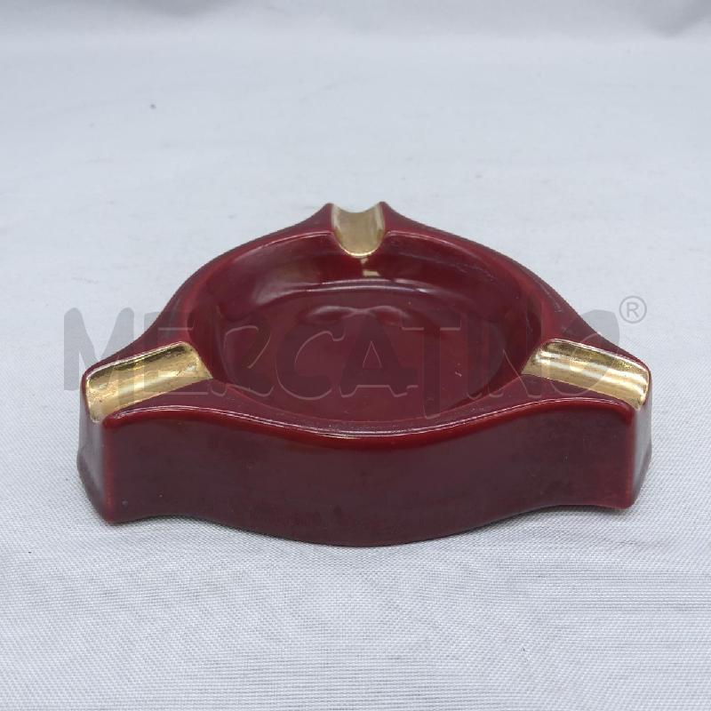 POSA CENERE TRIANGOLARE CERAMICA ART DECO ROSSO DORATO ANATRE | Mercatino dell'Usato San maurizio canavese 2