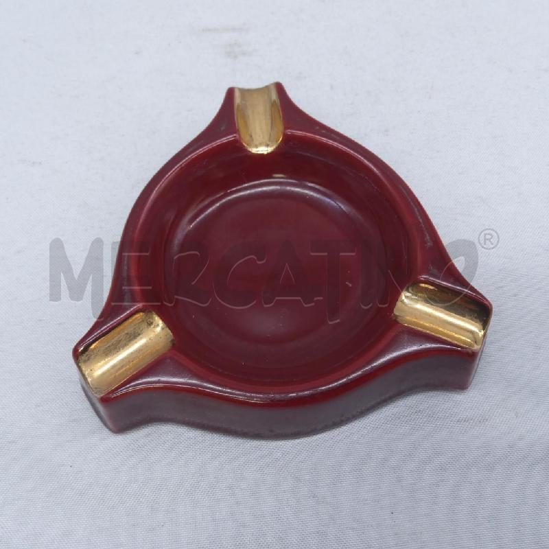 POSA CENERE TRIANGOLARE CERAMICA ART DECO ROSSO DORATO ANATRE | Mercatino dell'Usato San maurizio canavese 3