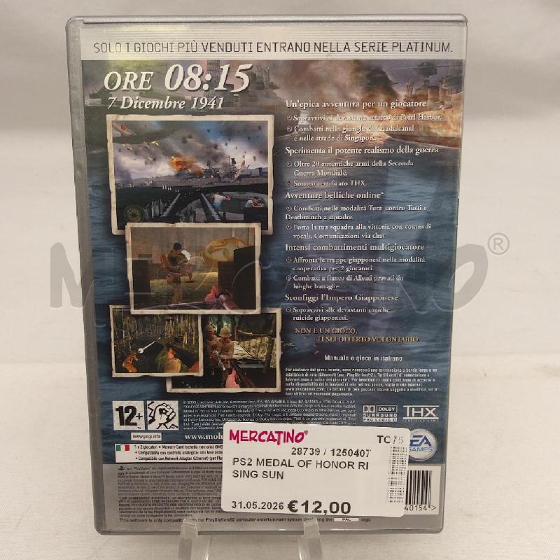 PS2 MEDAL OF HONOR RISING SUN | Mercatino dell'Usato San maurizio canavese 2