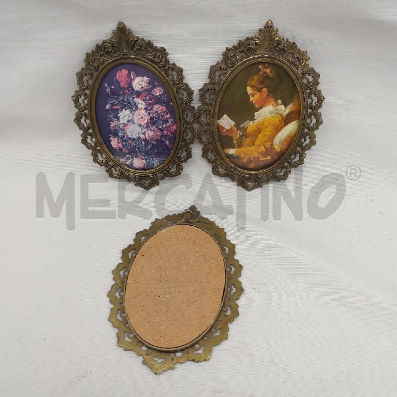 QUADRETT1 3 PCS OVALI CORNICE METALLO | Mercatino dell'Usato San maurizio canavese 5