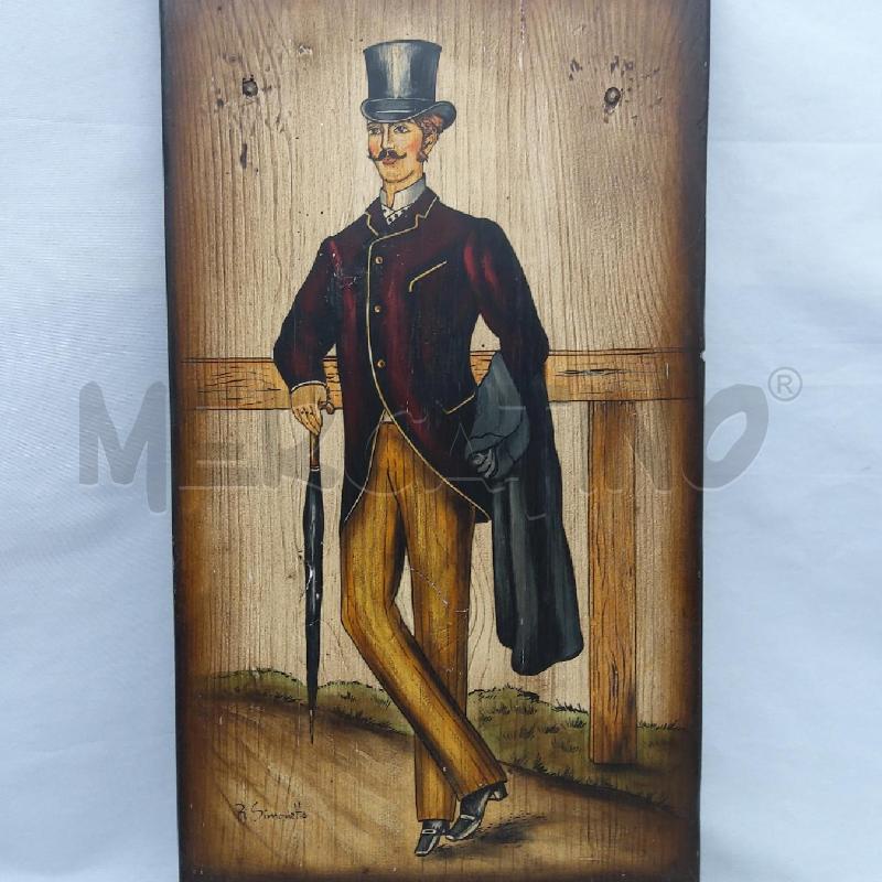 QUADRETTO LEGNO VESTITO DA UOMO  | Mercatino dell'Usato San maurizio canavese 2
