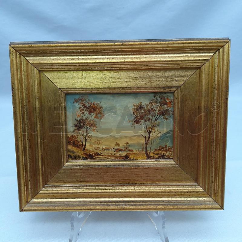 QUADRETTO PAESAGGIO IN BRUNO PECORARA 15X10 | Mercatino dell'Usato San maurizio canavese 1