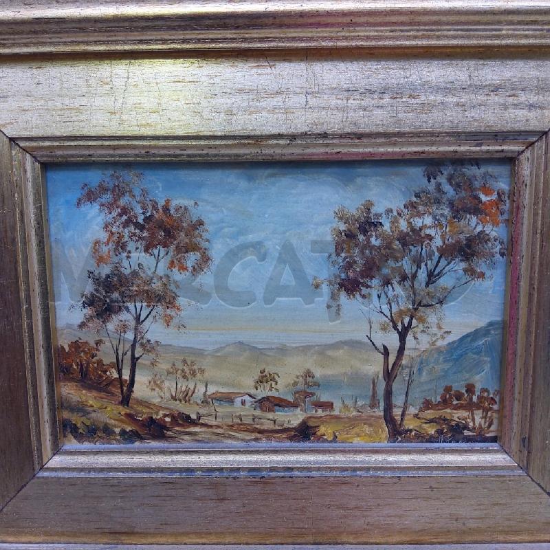 QUADRETTO PAESAGGIO IN BRUNO PECORARA 15X10 | Mercatino dell'Usato San maurizio canavese 2