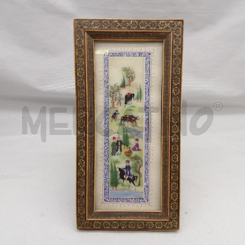 QUADRETTO PASTORI CORNICE INTARSIATA MICRO MOSAICO FIORI | Mercatino dell'Usato San maurizio canavese 1