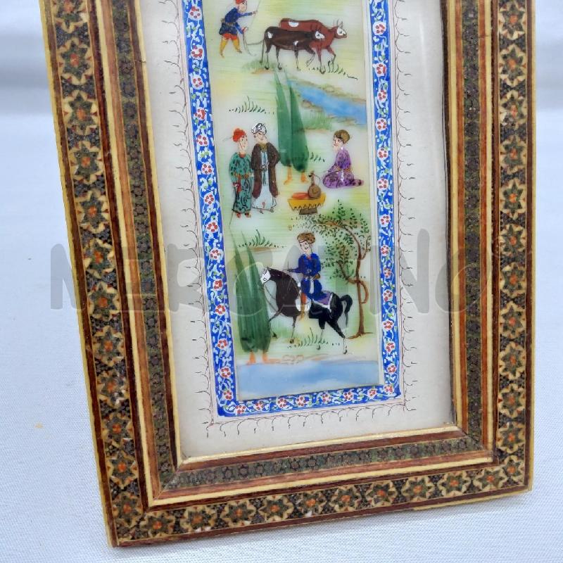 QUADRETTO PASTORI CORNICE INTARSIATA MICRO MOSAICO FIORI | Mercatino dell'Usato San maurizio canavese 5