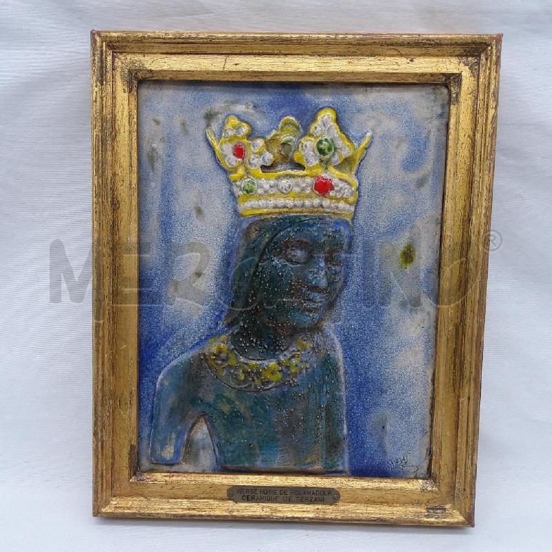 QUADRETTO PIASTRA MADONNA CERAMICA D.E. TERZANI  | Mercatino dell'Usato San maurizio canavese 1