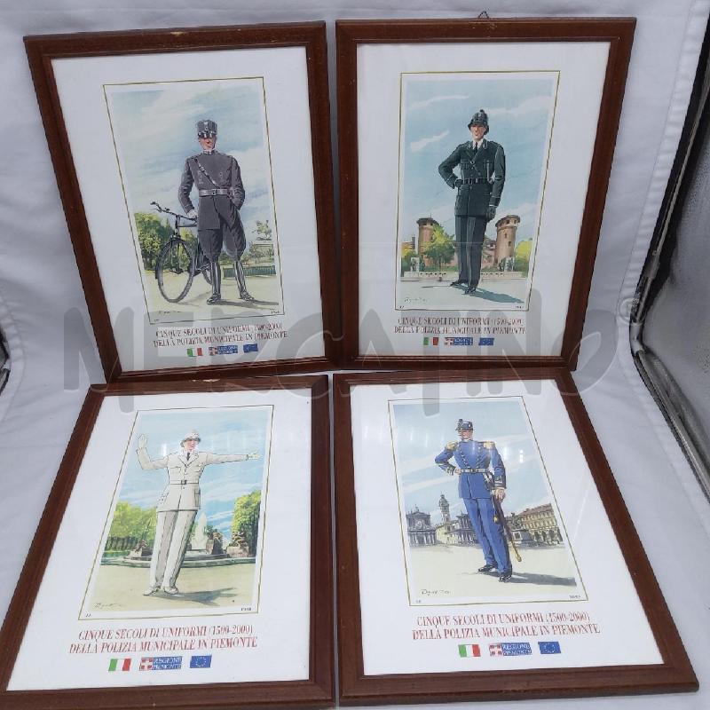 QUADRETTO PZ 4 CINQUECENTENARIO UNIFORMI POLIZIA MINICIAPLE TORINO  | Mercatino dell'Usato San maurizio canavese 1