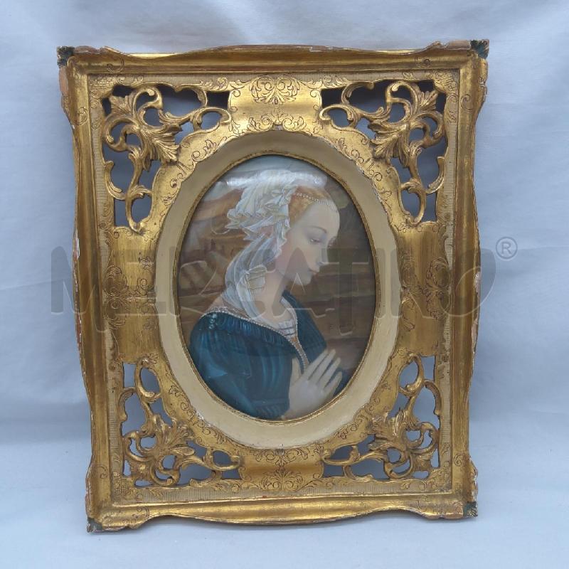 QUADRETTO RELIGIOSA CORNICE DORATA TRAFORATA | Mercatino dell'Usato San maurizio canavese 1