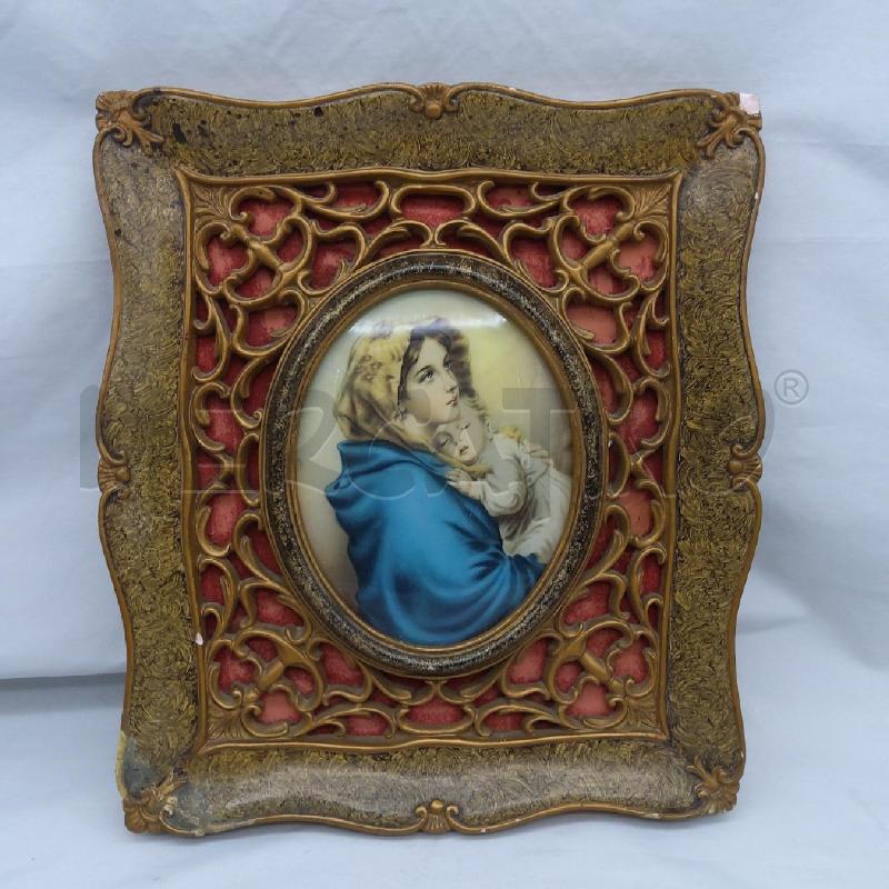 QUADRETTO VERGINE MARIA RETRO ILLUMINATA CORNICE GESSO | Mercatino dell'Usato San maurizio canavese 1