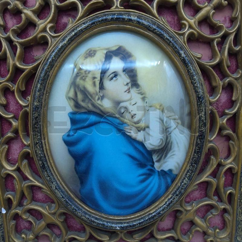 QUADRETTO VERGINE MARIA RETRO ILLUMINATA CORNICE GESSO | Mercatino dell'Usato San maurizio canavese 4