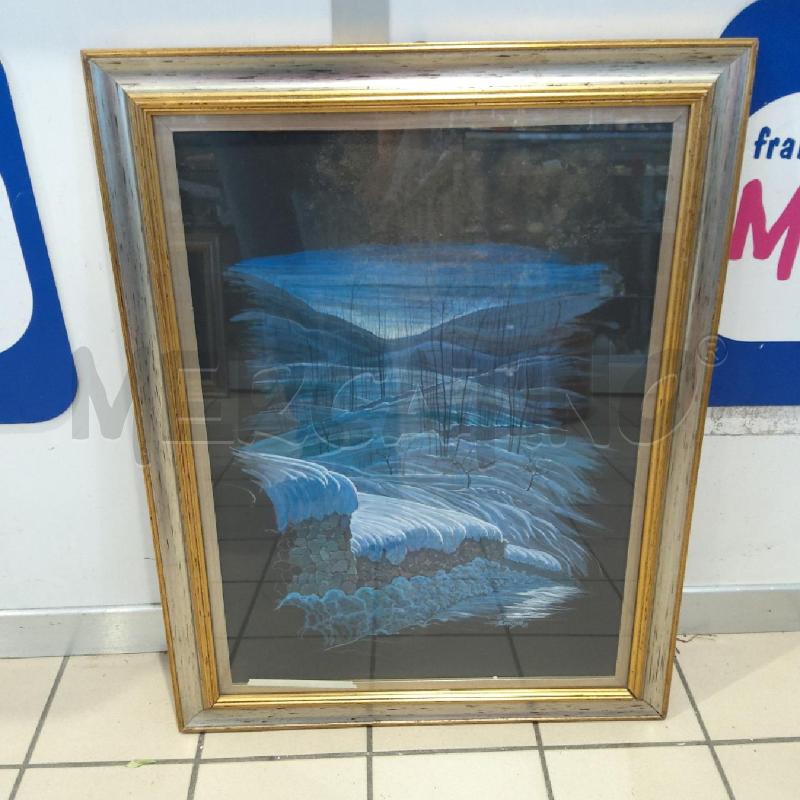 QUADRO 50 X 7O NEVI A CERES TECNICA MISTA CORNICE DORATA | Mercatino dell'Usato San maurizio canavese 1