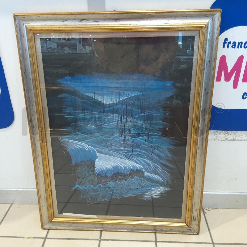 QUADRO 50 X 7O NEVI A CERES TECNICA MISTA CORNICE DORATA | Mercatino dell'Usato San maurizio canavese 3