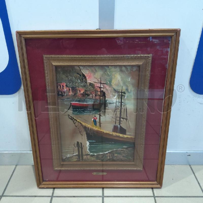QUADRO ALDO PIRONTI OLIO 30X40 PAESAGGIO BARCHE | Mercatino dell'Usato San maurizio canavese 1