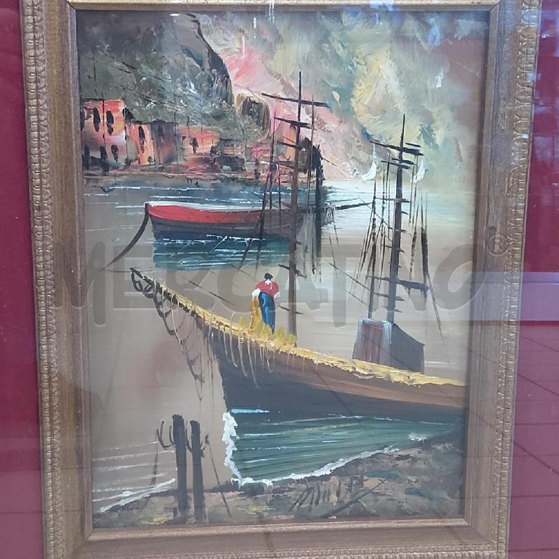 QUADRO ALDO PIRONTI OLIO 30X40 PAESAGGIO BARCHE | Mercatino dell'Usato San maurizio canavese 2