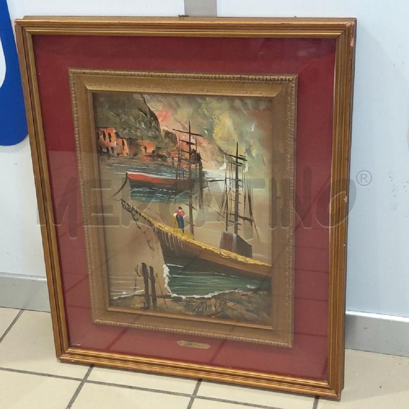 QUADRO ALDO PIRONTI OLIO 30X40 PAESAGGIO BARCHE | Mercatino dell'Usato San maurizio canavese 4