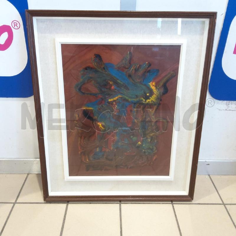 QUADRO ASTRATTO 40X50 FONDO ROSSO SCURO | Mercatino dell'Usato San maurizio canavese 1
