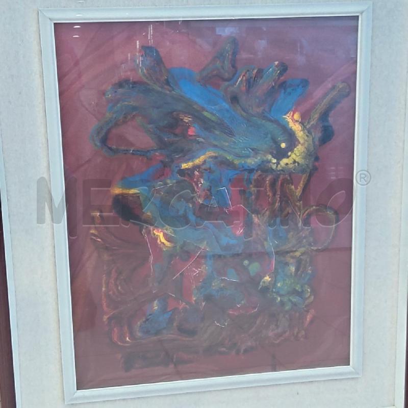 QUADRO ASTRATTO 40X50 FONDO ROSSO SCURO | Mercatino dell'Usato San maurizio canavese 2