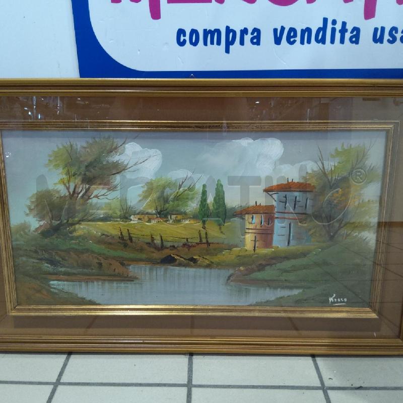QUADRO BASILEO NICANDRO FIORE FIAMMINGO 30X60 PAESAGGIO SU LAGHETTO | Mercatino dell'Usato San maurizio canavese 2
