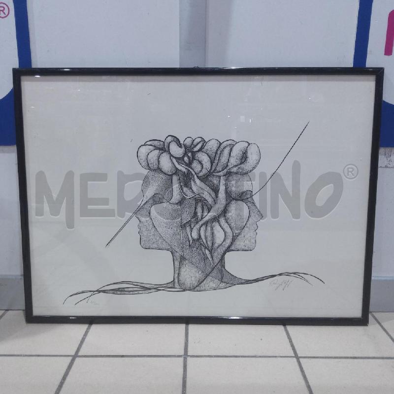 QUADRO BIANCO NERO DUE PROFILI DI DONNE | Mercatino dell'Usato San maurizio canavese 1