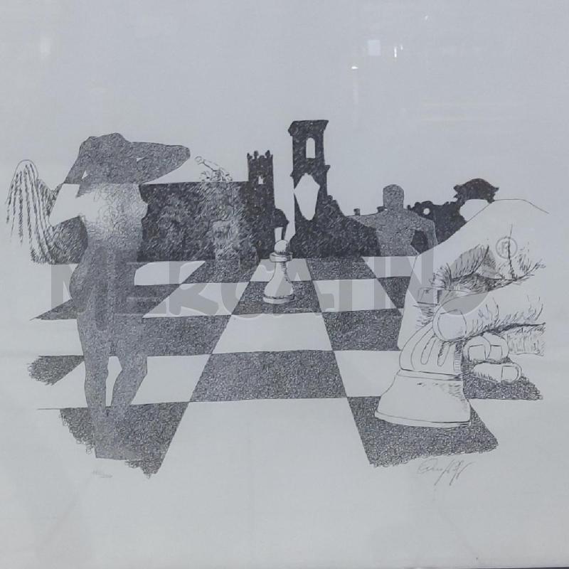 QUADRO BIANCO NERO SCACCHIERA RIFLESSO DI DONNA | Mercatino dell'Usato San maurizio canavese 2