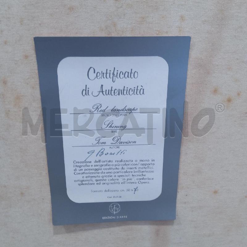 QUADRO BORELLI RED LANDSCAPE 50 X 70 COICE DORATA | Mercatino dell'Usato San maurizio canavese 3