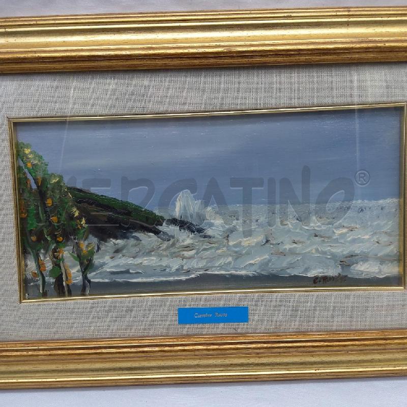 QUADRO CARMINE RUSSO MARE MOSSO CORNICE DORATA | Mercatino dell'Usato San maurizio canavese 2