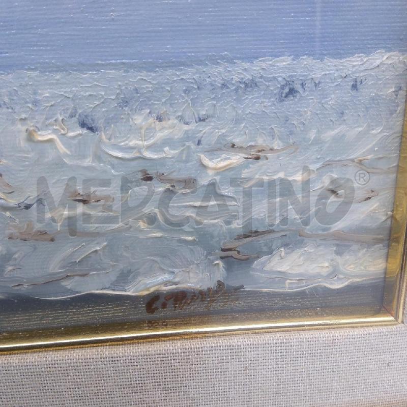 QUADRO CARMINE RUSSO MARE MOSSO CORNICE DORATA | Mercatino dell'Usato San maurizio canavese 3