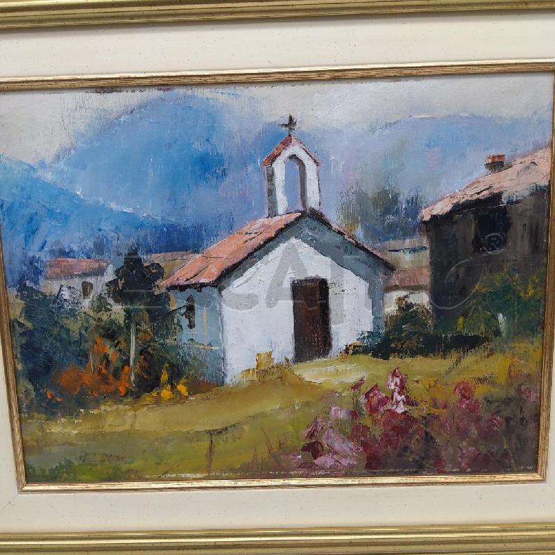 QUADRO CHIESA MONTAGNA CORNICE DORATA | Mercatino dell'Usato San maurizio canavese 2