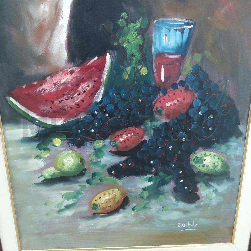 QUADRO E. VITALE NATURA MORTA ANGURIA E CALICE | Mercatino dell'Usato San maurizio canavese 3