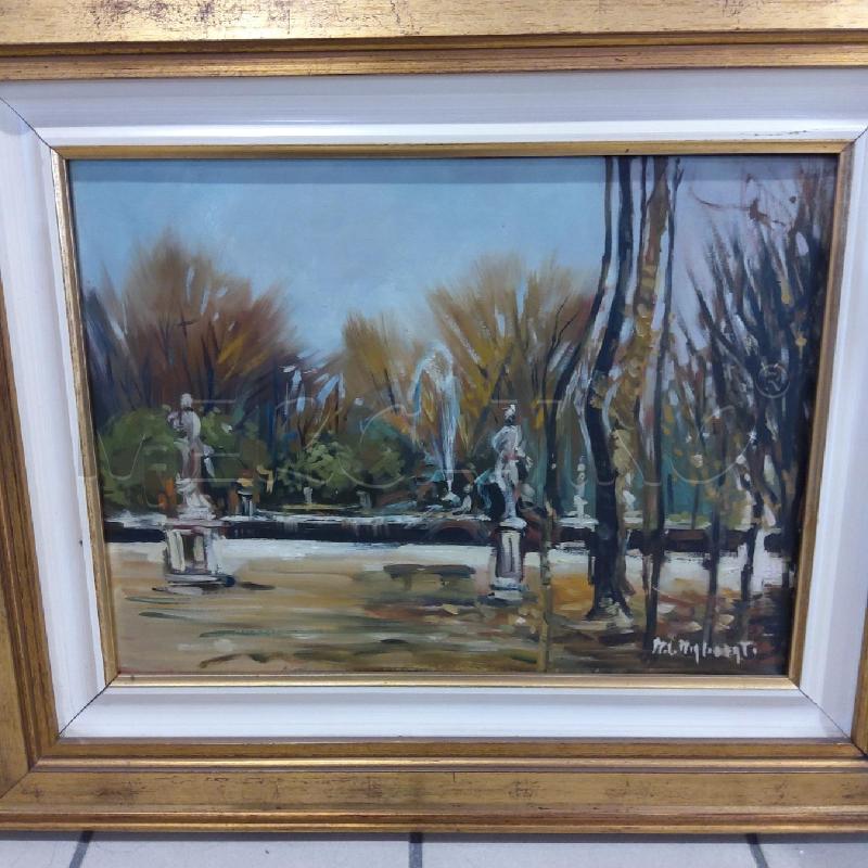 QUADRO FONTANA CON STATUE E ALBERI | Mercatino dell'Usato San maurizio canavese 2