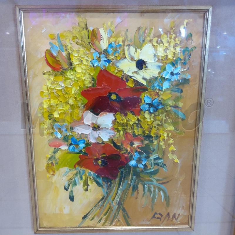 QUADRO FRANCESCO ZAN MAZZO FIORI TEMPRA | Mercatino dell'Usato San maurizio canavese 2