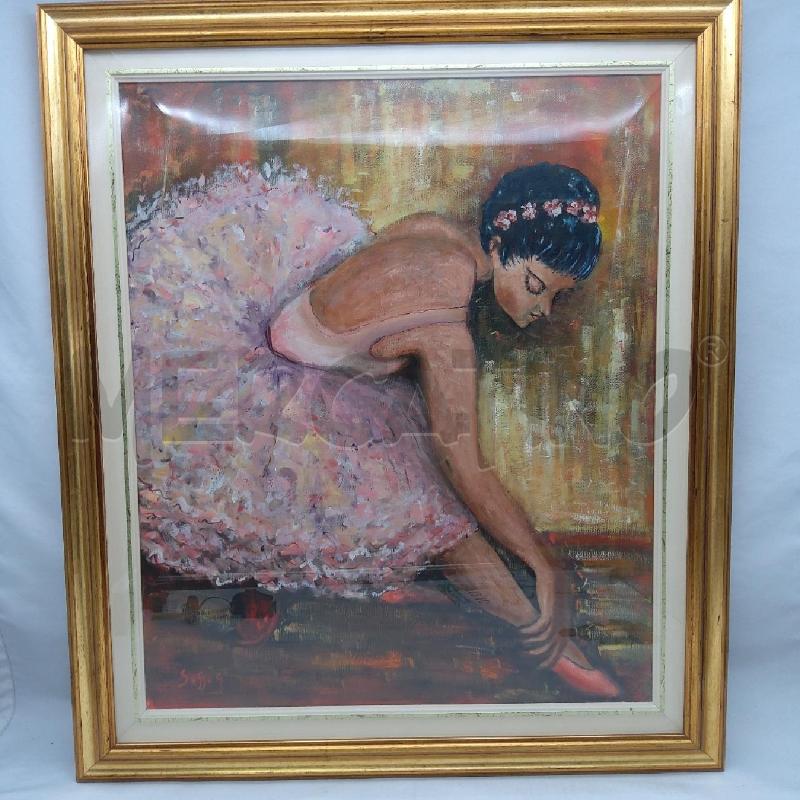 QUADRO G. SASSO BALLERINA ROSA CORNICE DORATA | Mercatino dell'Usato San maurizio canavese 1