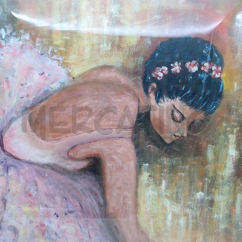 QUADRO G. SASSO BALLERINA ROSA CORNICE DORATA | Mercatino dell'Usato San maurizio canavese 3