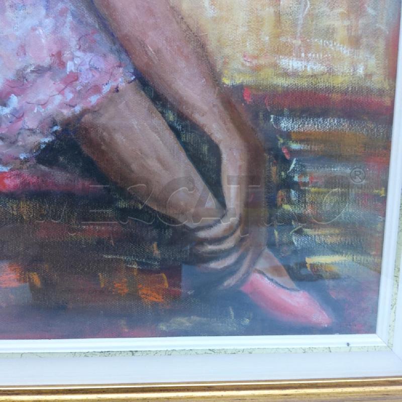 QUADRO G. SASSO BALLERINA ROSA CORNICE DORATA | Mercatino dell'Usato San maurizio canavese 4
