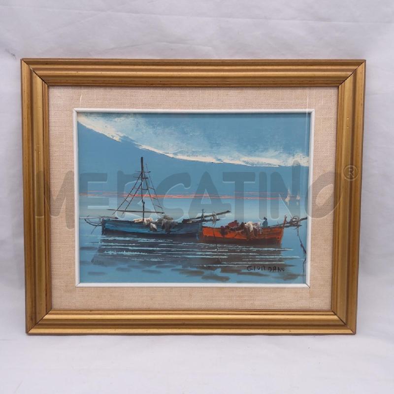 QUADRO GIORDANO BARCHE 35 X 26 CORNICE DORATA | Mercatino dell'Usato San maurizio canavese 1