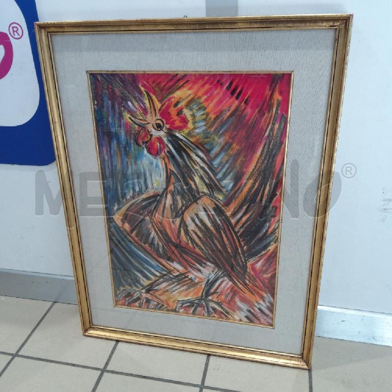 QUADRO GIORDANO RIGHINI 35X50 GALLO CORNICE PASSPARTOUT | Mercatino dell'Usato San maurizio canavese 1