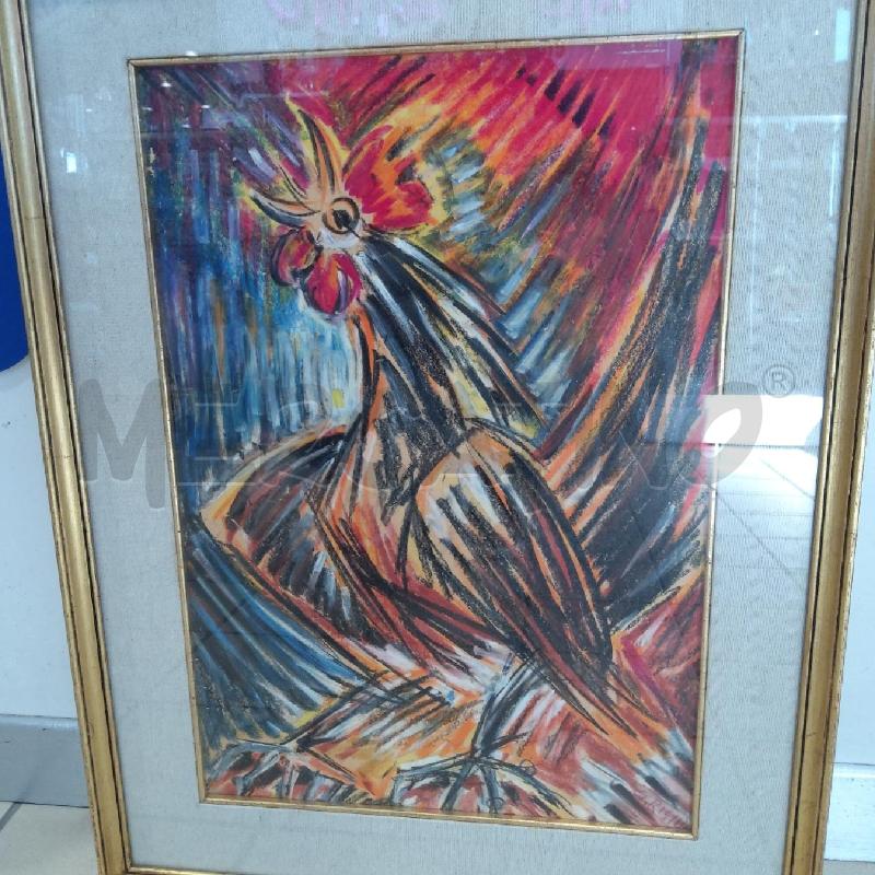 QUADRO GIORDANO RIGHINI 35X50 GALLO CORNICE PASSPARTOUT | Mercatino dell'Usato San maurizio canavese 2