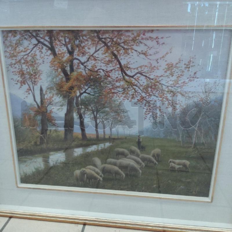 QUADRO GREGGE PECORE AL PASCOLO RUSCELLO | Mercatino dell'Usato San maurizio canavese 2
