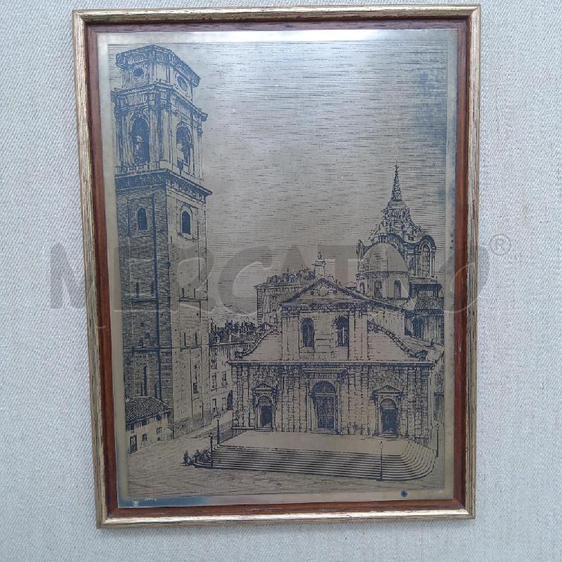 QUADRO INCISIONE LAMINA ARGENTO DUOMO S.GIOVANNI TORINO | Mercatino dell'Usato San maurizio canavese 2