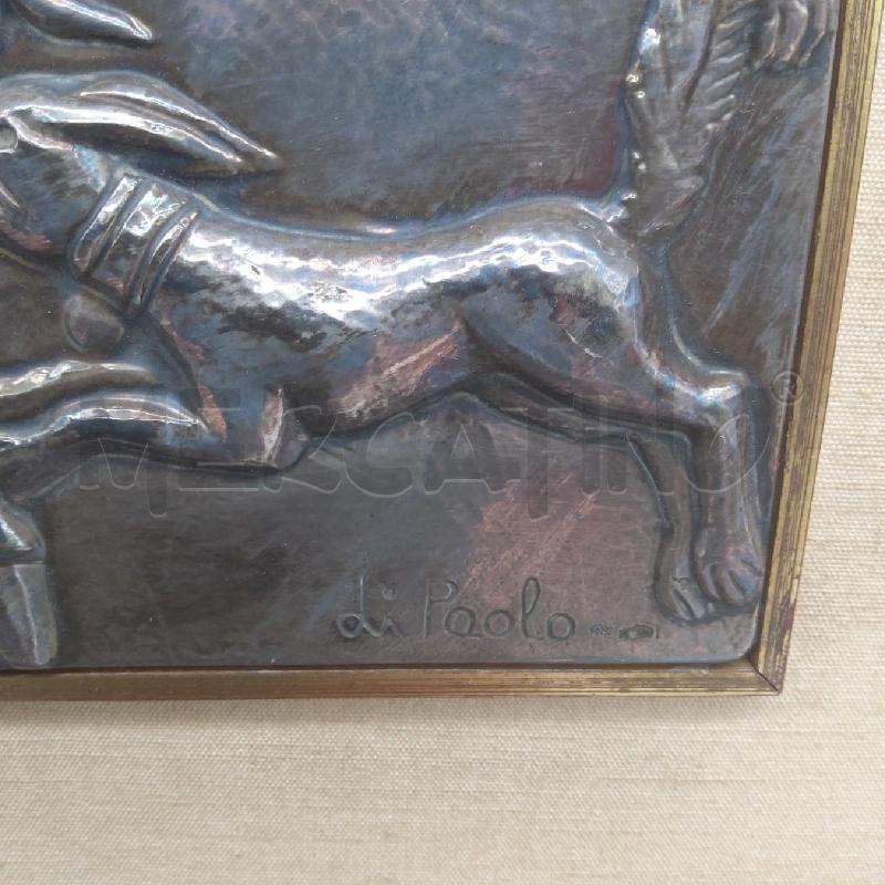 QUADRO LAMINA ARGENTO DI PAOLO CACCIA AL CINGHIALE | Mercatino dell'Usato San maurizio canavese 5