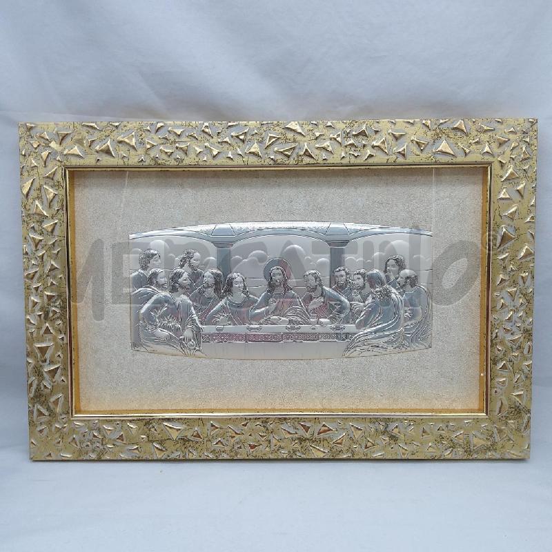 QUADRO LAMINA ULTIMA CENA CORN DORATA | Mercatino dell'Usato San maurizio canavese 1