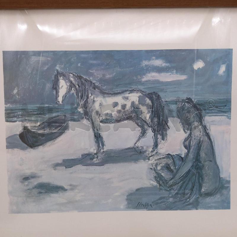 QUADRO LEONARDO STROPPA DONNA CON CAVALLO | Mercatino dell'Usato San maurizio canavese 2
