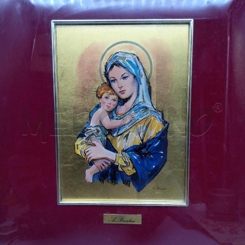 QUADRO MADONNA SU LAMINA BANDINI 51X48 | Mercatino dell'Usato San maurizio canavese 2